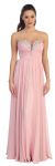 Strapless Rhinestone Bust Long Formal Prom Dress in Pink